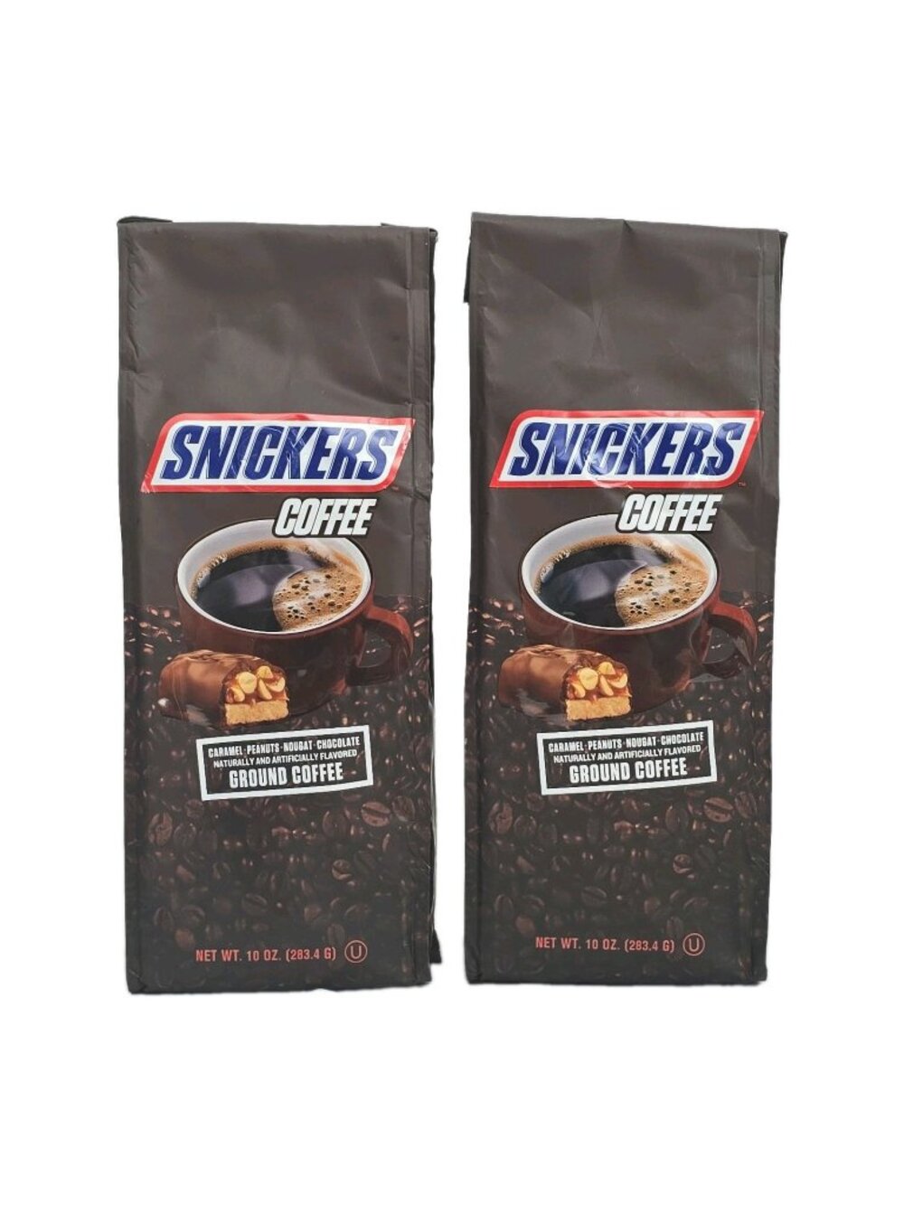 Snickers Caramel Peanuts Nougat & Chocolate Ground Coffee 10 oz bag 2-PACK